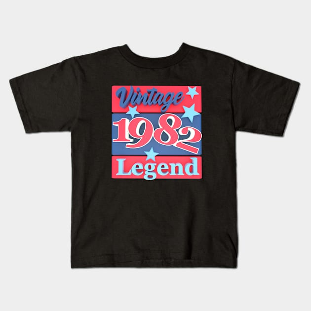 41st Birthday - Vintage 1982 Legend Kids T-Shirt by Kudostees